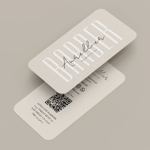 Mobiele Kapper Kapperszaak Zand Script Minimaal Visitekaartje