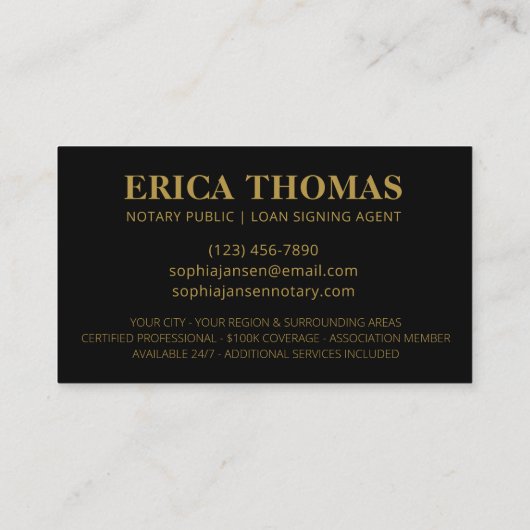 Mobiele luidspreker Luxury Black & Gold Visitekaartje (Achterkant)