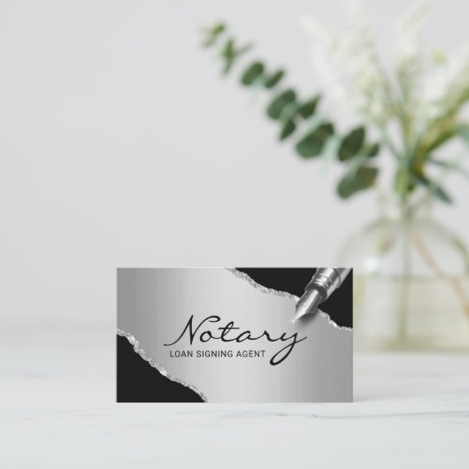 Mobiele luidspreker Modern Black en Silver Visitekaartje (Staand voorkant)