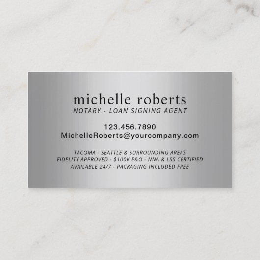 Mobiele luidspreker Modern Black en Silver Visitekaartje (Achterkant)