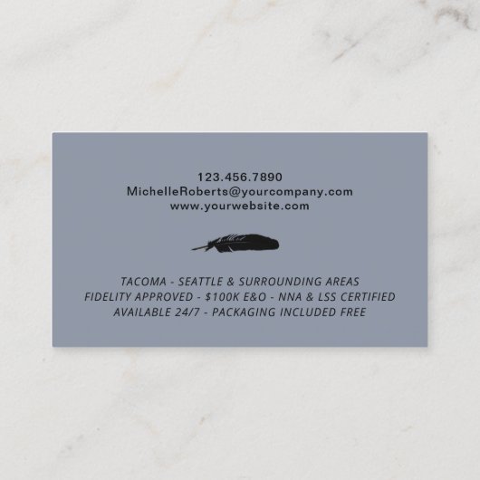 Mobiele luidspreker Trendy Blue en Gold Visitekaartje (Achterkant)