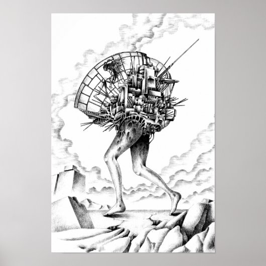 Mobiele machines van een verwoeste stad. poster (Voorkant)