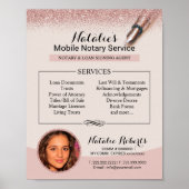 Mobiele mobiele service Moderne Roos Gold Glitter Poster (Voorkant)
