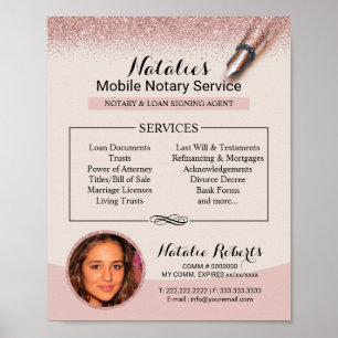 Mobiele mobiele service Moderne Roos Gold Glitter Poster