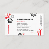 Mobiele monteur, auto reparatie, auto reparatie, b visitekaartje (Achterkant)