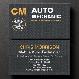 Mobiele monteur auto reparatie diensten visitekaartje