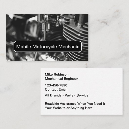 Mobiele motorreparatieservice visitekaartje (Voorkant / Achterkant)