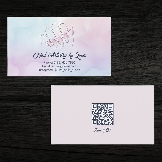 Mobiele Nageltechnicus Aangepaste QR Visitekaartje