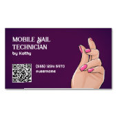 Mobiele nageltechnicus Custom QR Magnetisch Visitekaartje (Voorkant)