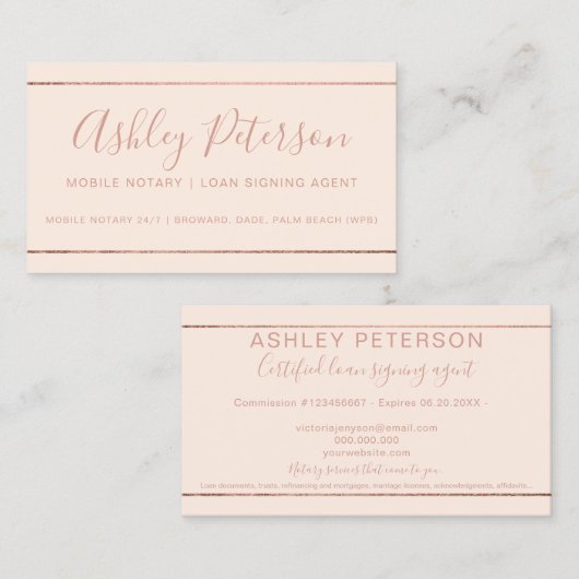 Mobiele Notarctische roos gouden band roze Visitekaartje (Voorkant / Achterkant)