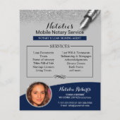 Mobiele Notarievenblauw en zilverglitter foto Flyer (Voorkant)