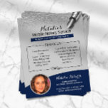 Mobiele Notarievenblauw en zilverglitter foto Flyer<br><div class="desc">Mobiele reclamebrochures voor de marine Blue en Silver Glitter.</div>