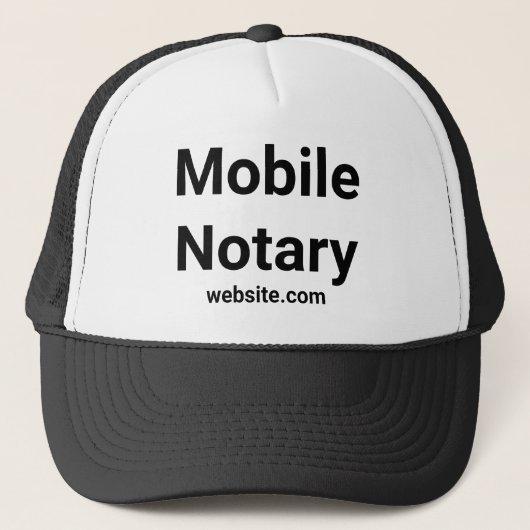 Mobiele Notaris Bedrijfstitel Website Jouw tekst Trucker Pet (Voorkant)