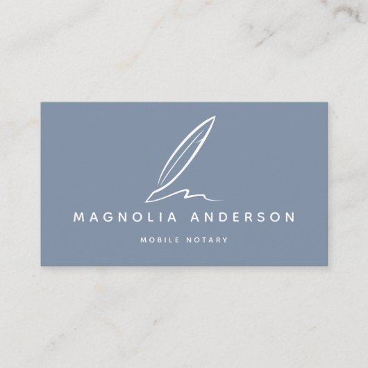 Mobiele notaris | Blauw wit Visitekaartje (Voorkant)