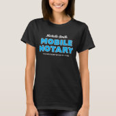 Mobiele notaris blauw zwart gepersonaliseerd t-shirt (Voorkant)