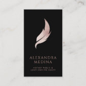 Mobiele notaris Chic Roos gouden veer Quill Logo Visitekaartje (Voorkant)