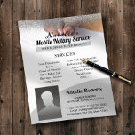 Mobiele Notaris & de Ondertekening van de Lening Z Flyer<br><div class="desc">Mobiele Notarto & Loan Signing Agent Silver Glitter Flyers.</div>
