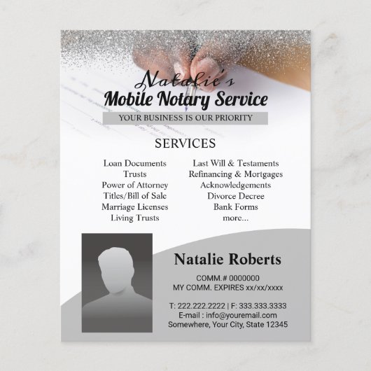 Mobiele Notaris & de Ondertekening van de Lening Z Flyer (Voorkant)