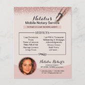 Mobiele Notaris Dienst Roze Goud Glitter Foto Flyer (Voorkant)