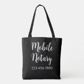 Mobiele Notaris Diensten Telefoonnummer Zwart Tote Bag (Achterkant)