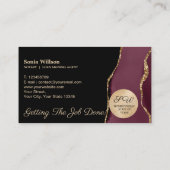 Mobiele notaris en Loan Signing Agent Feather Pen Visitekaartje (Achterkant)