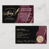 Mobiele notaris en Loan Signing Agent Feather Pen Visitekaartje (Voorkant / Achterkant)