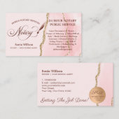 Mobiele notaris en Loan Signing Agent Pink Flyer Visitekaartje (Voorkant / Achterkant)