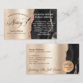 Mobiele notaris en Loan Signing Agent Roos Gold Visitekaartje (Voorkant / Achterkant)