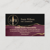 Mobiele notaris en Loan Signing Agent Seal Monogra Visitekaartje (Voorkant)