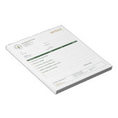 Mobiele Notaris Factuur Sjabloon Checklist Groen Notitieblok (Schuin)