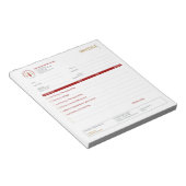 Mobiele Notaris Factuur Sjabloon Checklist Rood Notitieblok (Schuin)