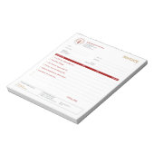 Mobiele Notaris Factuur Sjabloon Checklist Rood Notitieblok (Linkerzijde)
