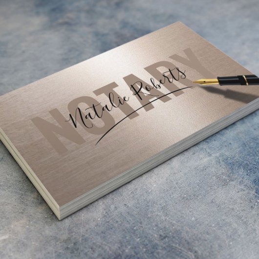 Mobiele Notaris Handtekening Elegant Gold Visitekaartje