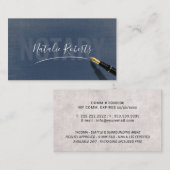 Mobiele Notaris Handtekening Elegant Navy Blue Visitekaartje (Voorkant / Achterkant)
