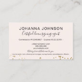 Mobiele notaris lening chique gouden folie typogra visitekaartje (Achterkant)