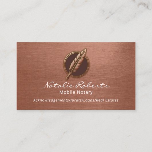 Mobiele notaris lening ondertekenaar Quill Logo ko Visitekaartje (Voorkant)