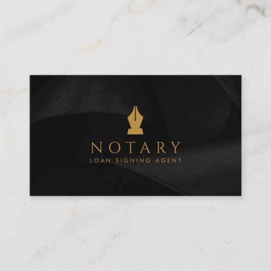 Mobiele notaris lening ondertekening agent zwart & visitekaartje (Voorkant)