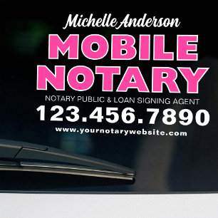 Mobiele Notaris Lening Ondertekenings Agent Roze P Raamsticker
