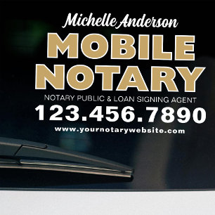 Mobiele Notaris Lening Ondertekeningsagent Gold Pr Raamsticker