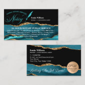 Mobiele notaris & Lening Signing Agent Blauwgroen Visitekaartje (Voorkant / Achterkant)