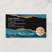 Mobiele notaris & Lening Signing Agent Blauwgroen Visitekaartje (Achterkant)