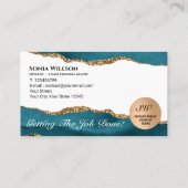 Mobiele notaris & Lening Signing Agent Blauwgroen Visitekaartje (Achterkant)