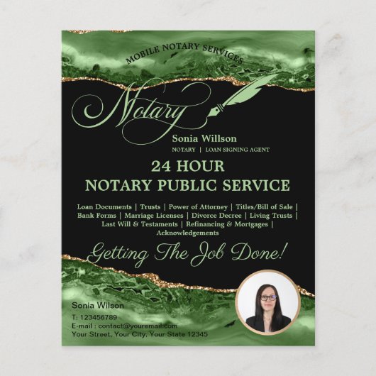 Mobiele Notaris & Lening Signing Agent Emerald Gre Flyer (Voorkant)