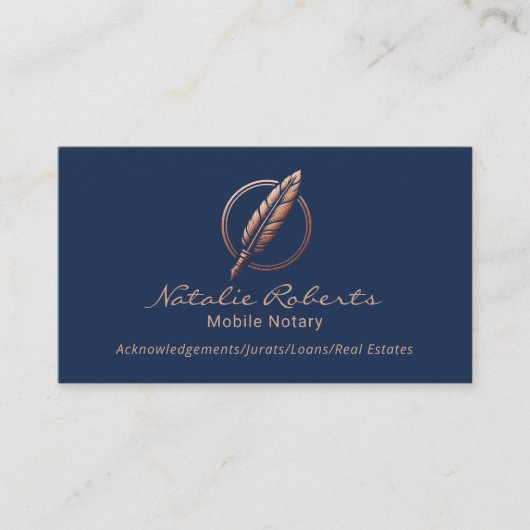 Mobiele Notaris Lening Signing Agent Koper Quill N Visitekaartje (Voorkant)