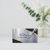 Mobiele Notaris Lening Signing Agent Lux Zwart Zil Visitekaartje (Staand voorkant)