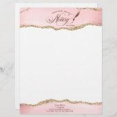 Mobiele Notaris & Lening Signing Agent Roze Agate Briefhoofd (Voorkant / Achterkant)