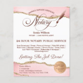 Mobiele Notaris & Lening Signing Agent Roze Agate  Flyer (Voorkant)