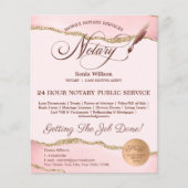 Mobiele Notaris & Lening Signing Agent Roze Agate  Flyer (Voorkant)