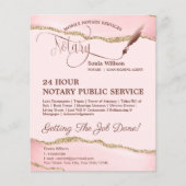 Mobiele Notaris & Lening Signing Agent Roze Agate  Flyer (Voorkant)