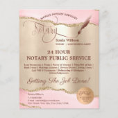 Mobiele Notaris & Lening Signing Agent Roze Agate  Flyer (Voorkant)